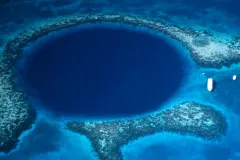 The Belize Barrier Reef Reserve System consists of the largest barrier reef in the northern hemisphere, offshore atolls, and several hundred sand cays, mangrove forests, coastal lagoons, and estuaries. The system's seven sites illustrate the evolutionary h