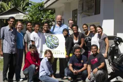 The 2012 Indonesian Biodiversity Research Center dive class stand in a group together