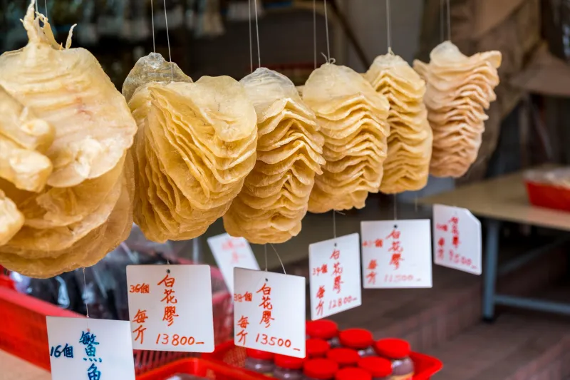 Photo of totoaba swim bladders in market